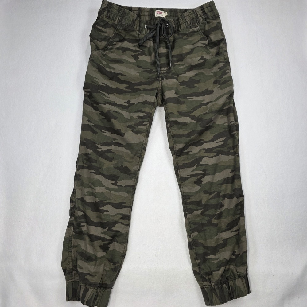 LEVI'S Women's Drawstring Elastic Waist Joggers Pants Size Small Camouflage